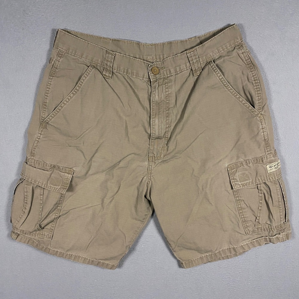 Wrangler Cargo Shorts Mens 34 Brown Ripstop Authentic Issue Utility 60/TWML